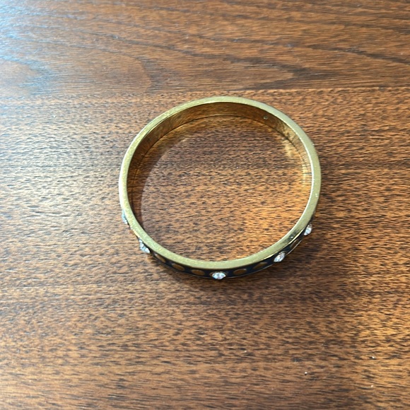 Final sale- Kate spade bangle bracelet. Navy & gold  with rhinestones. - Picture 4 of 5